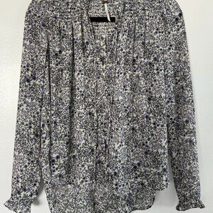 Free People Long Sleeve Floral Shirt Extra Small (XS)